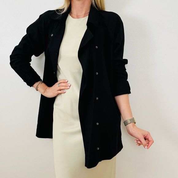 Rails Snap Front “Nadia” Long Jacket Trench cardigan linen blend - Picture 3 of 10